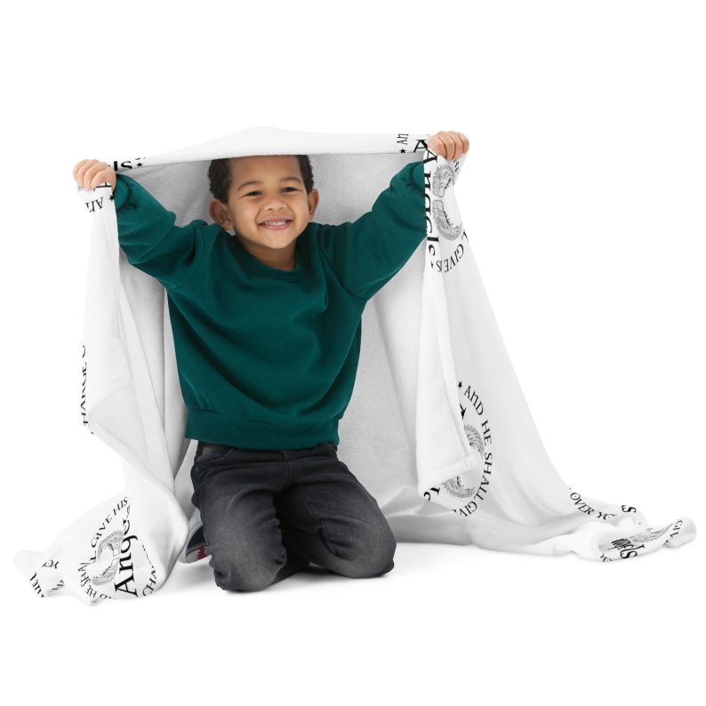 3 Throw Blanket with Bible verse – He shall give His Angels charge